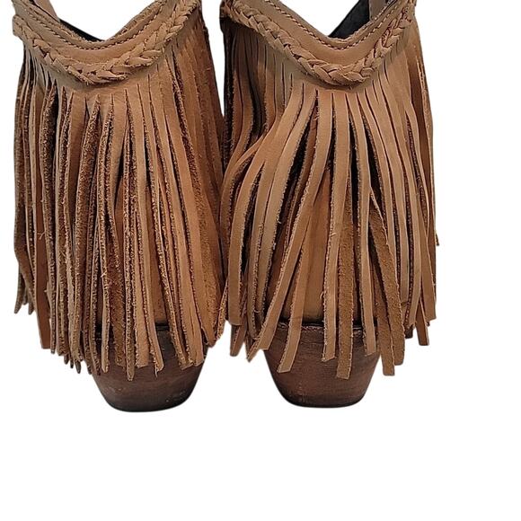 Liberty Black Fringe Cowboy Ankle Boots, 8 - Picture 4 of 13
